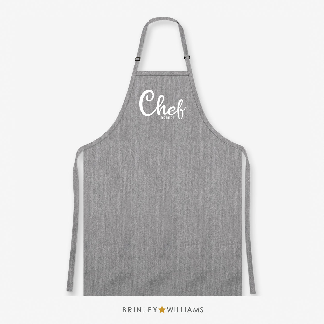 Personalised Chef Denim Apron - Grey Zoom