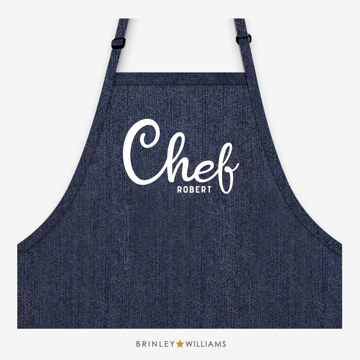 Personalised Chef Denim Apron - Indigo 