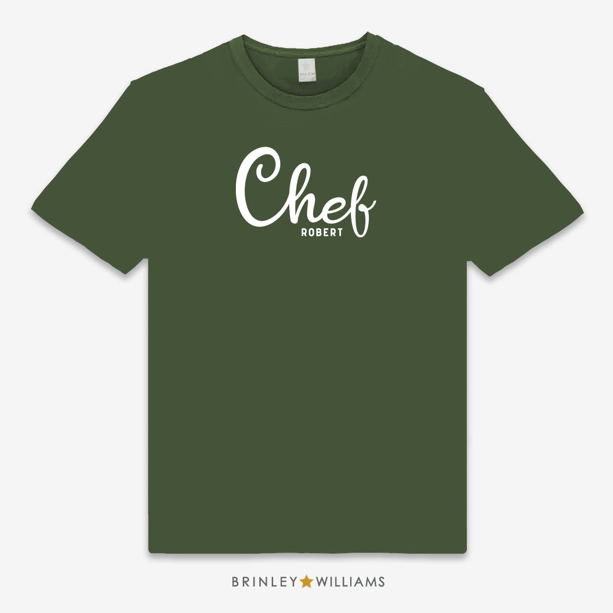 Chef Personalised Unisex Culinary T-shirt - military green