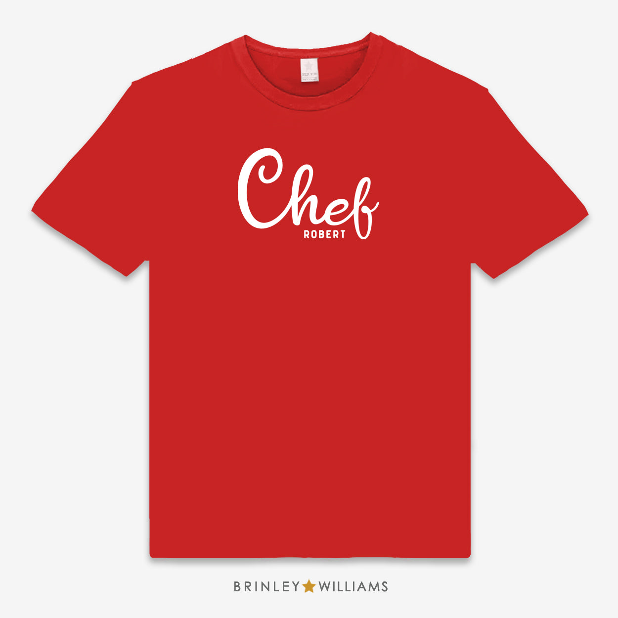 Chef Personalised Unisex Culinary T-shirt - red