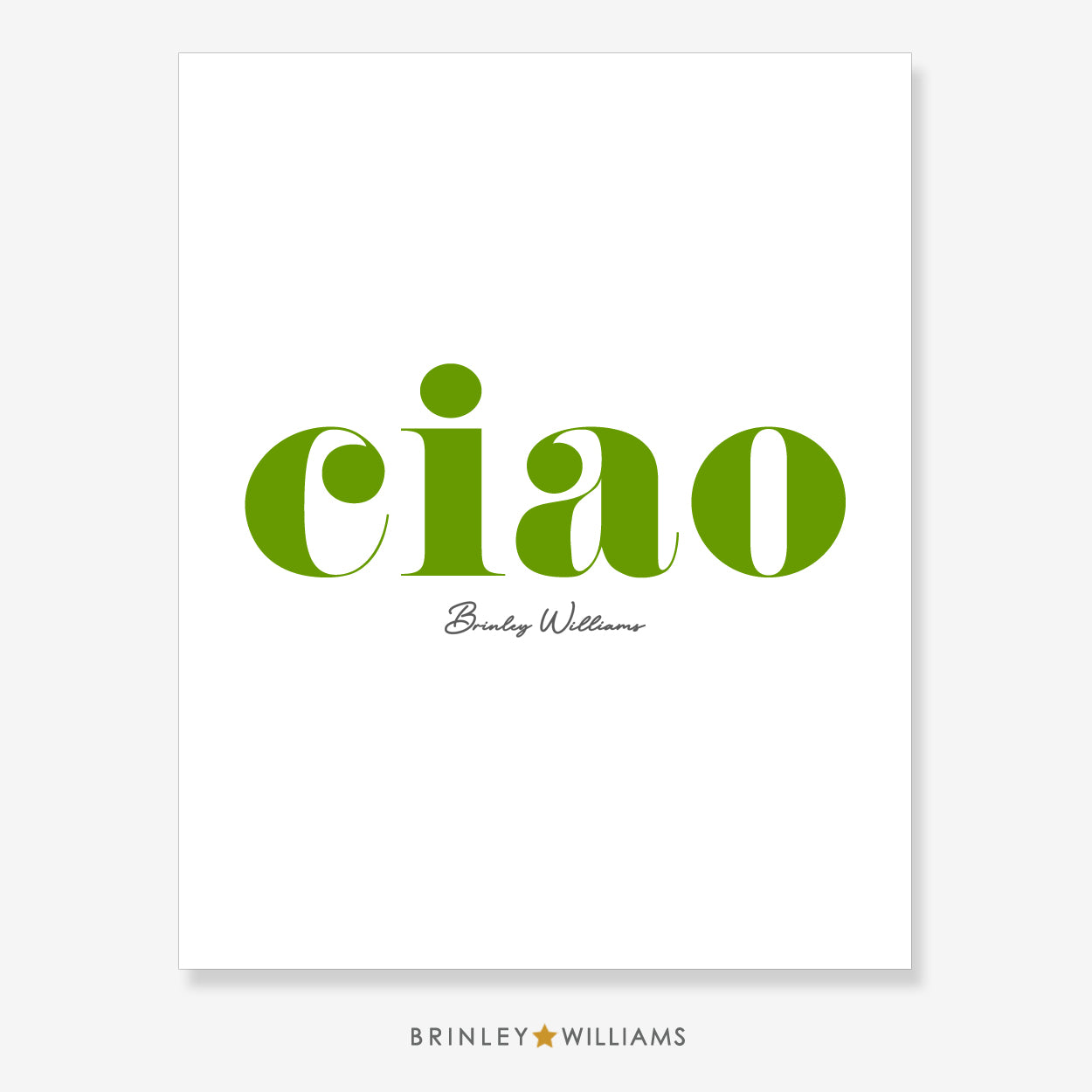 Ciao Wall Art Poster - Green