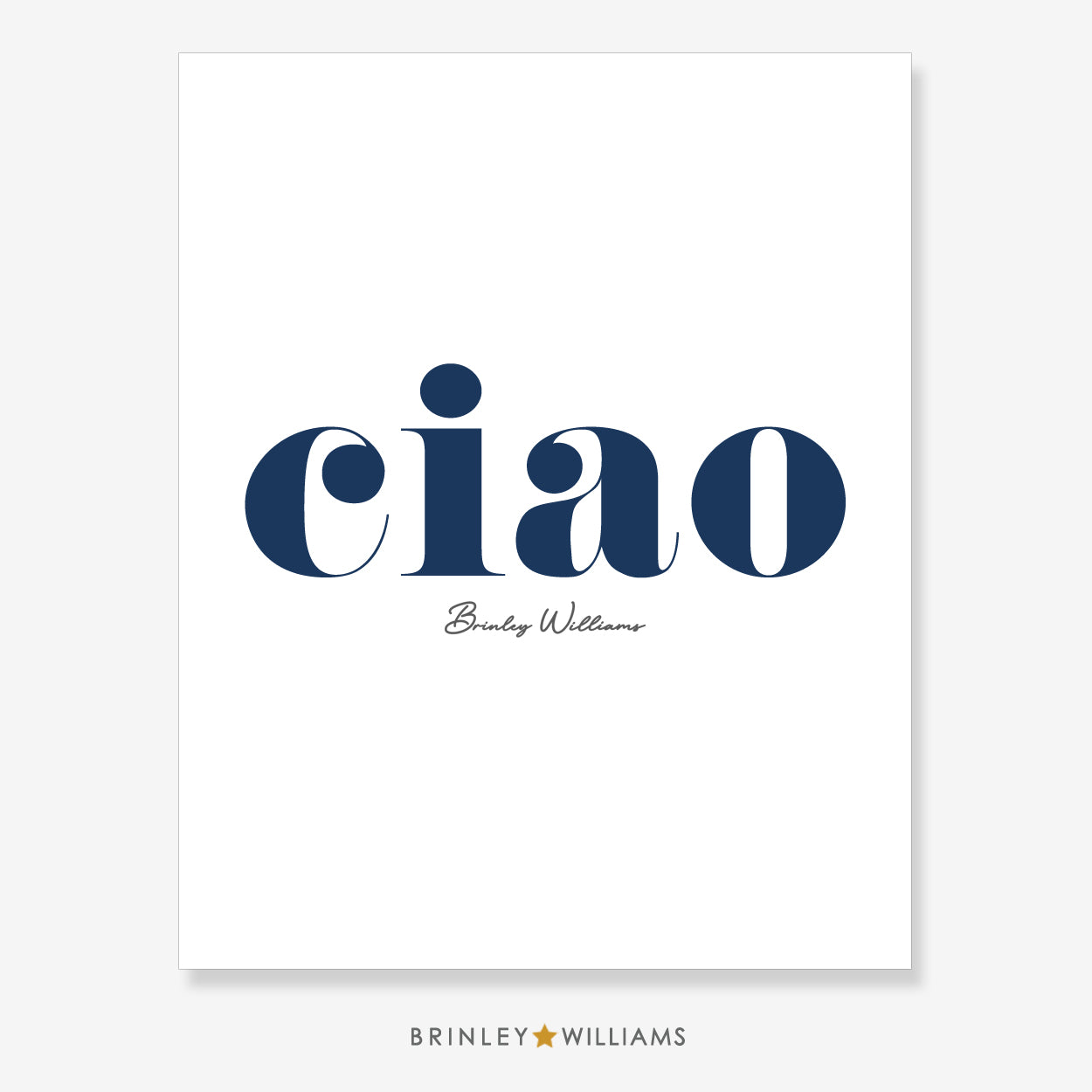 Ciao Wall Art Poster - Navy