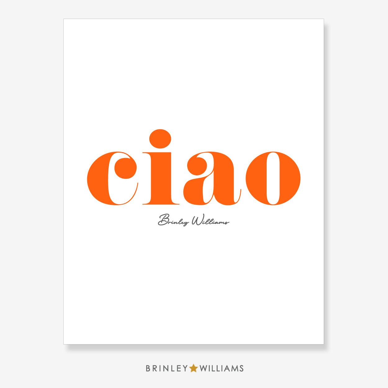 Ciao Wall Art Poster - Orange