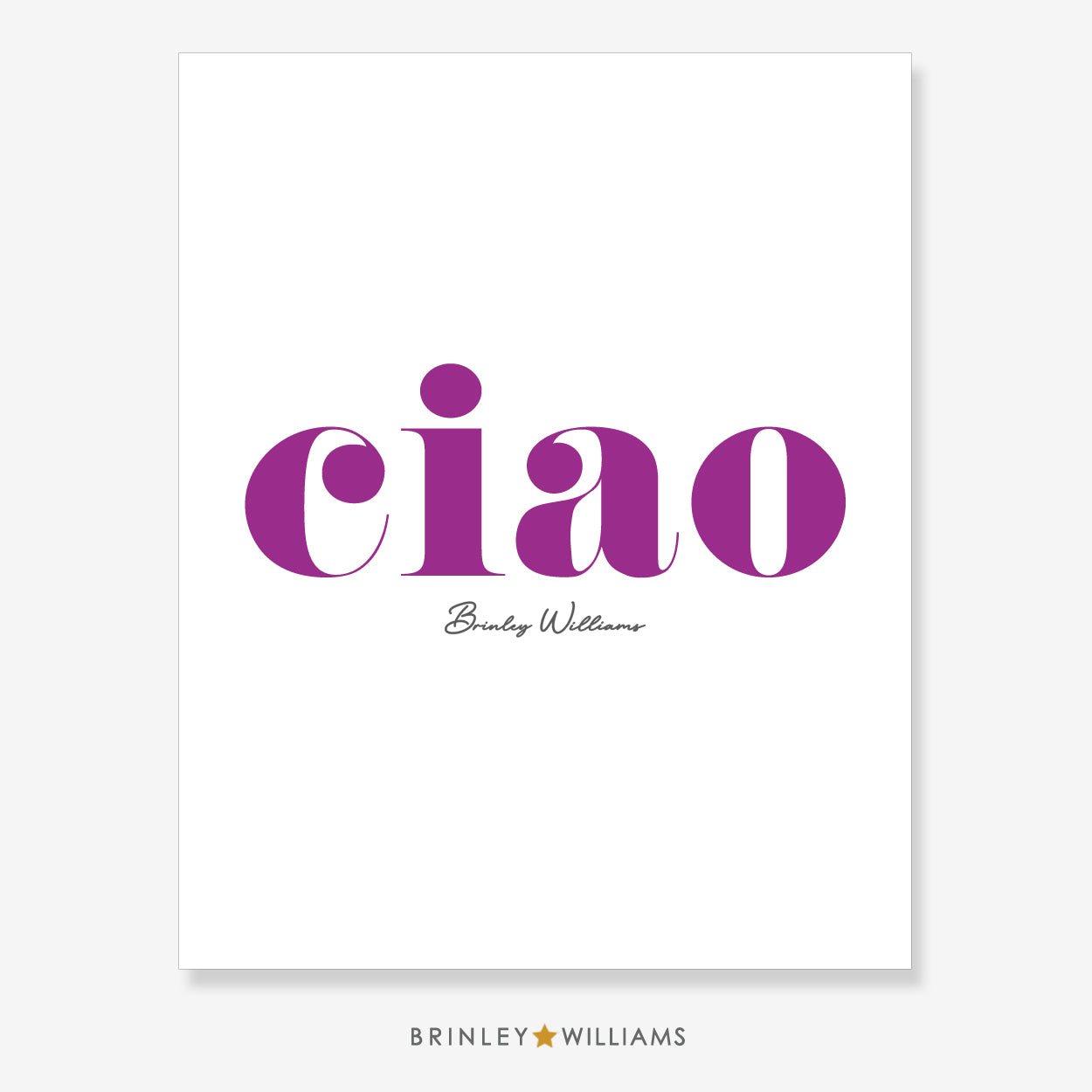 Ciao Wall Art Poster - Purple