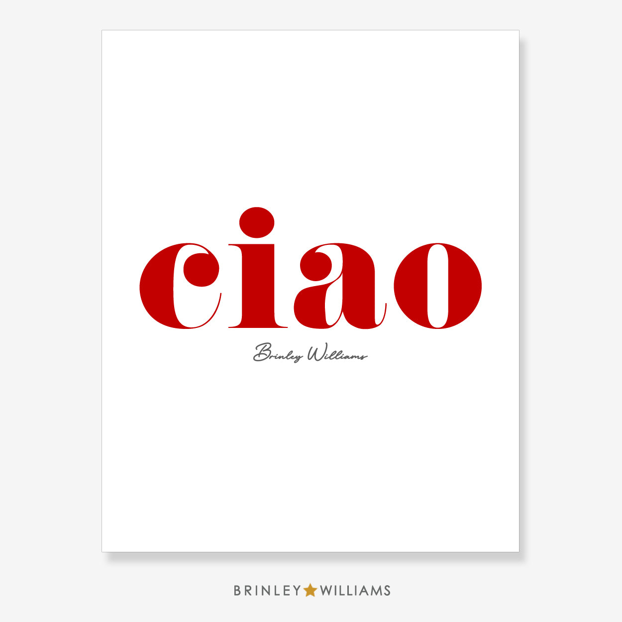 Ciao Wall Art Poster - Red