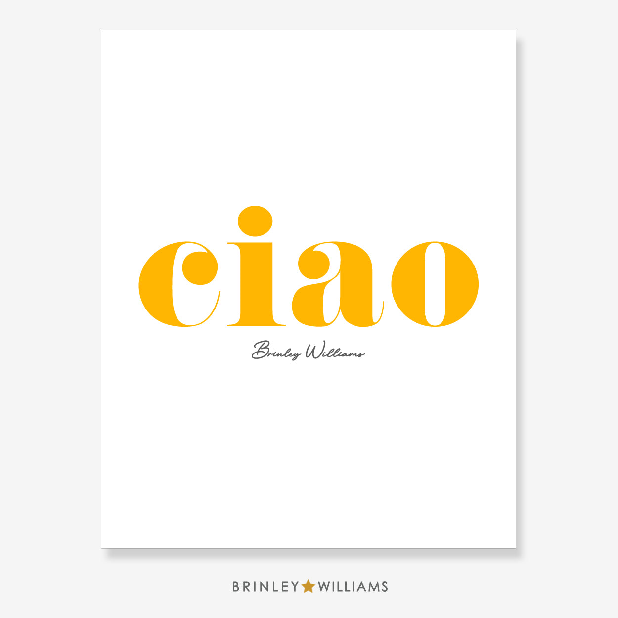 Ciao Wall Art Poster - Yellow