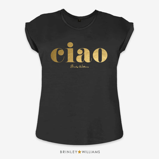 Ciao Rolled Sleeve T-shirt - Black