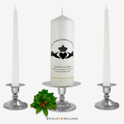 Claddagh Personalised Unity Candle - Charcoal