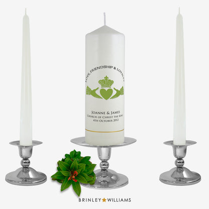 Claddagh Personalised Unity Candle - Emerald