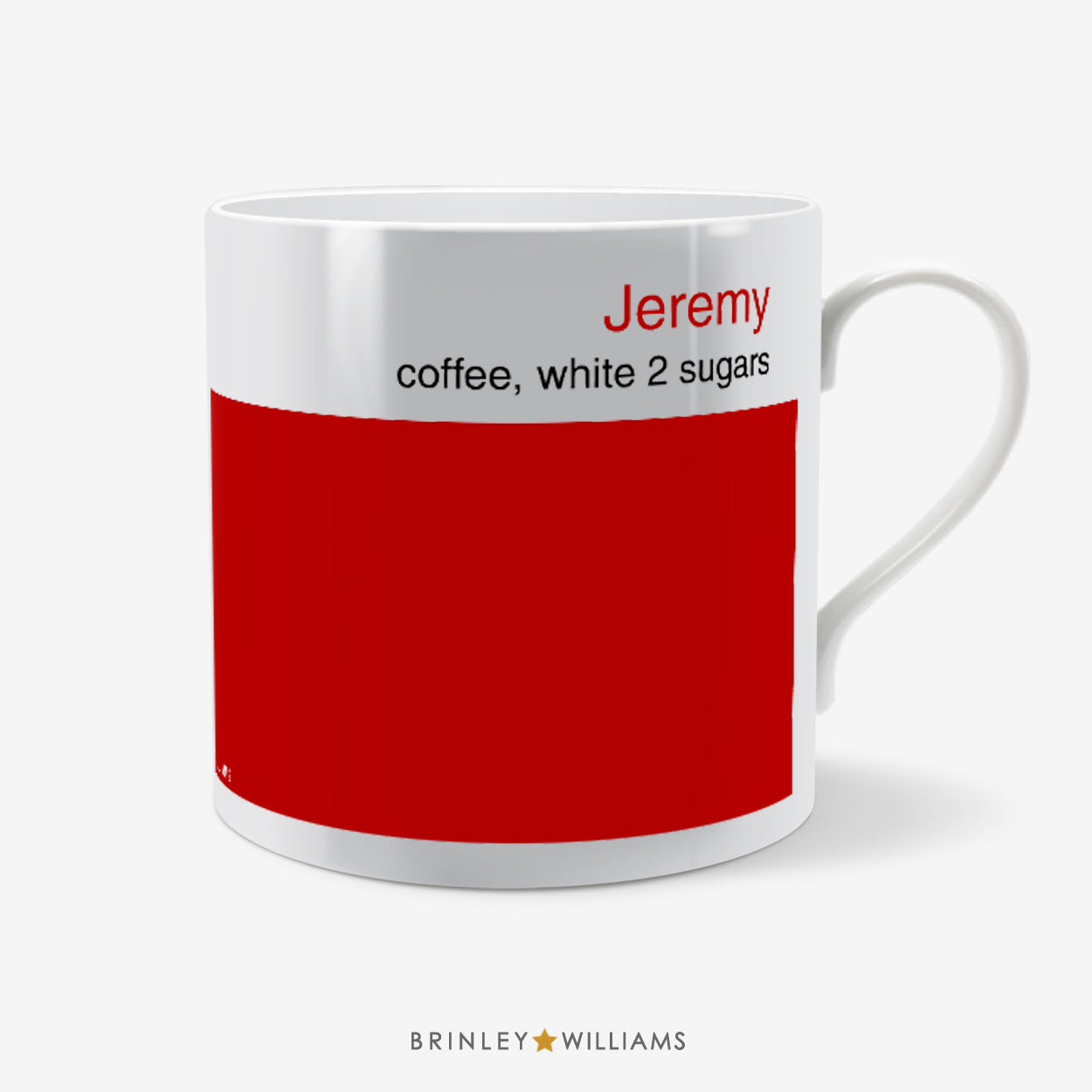 Colour Block Personalised Mug - Red