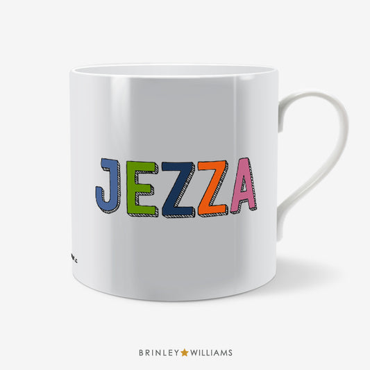 Colourful Typeface Personalised Mug - Jezza 