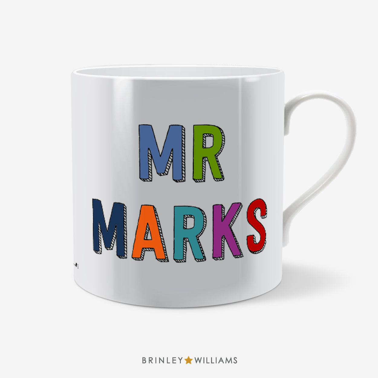 Colourful Typeface Personalised Mug - Mr Marks