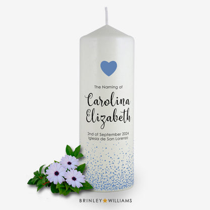 Confetti Personalised Naming Day Candle - Sky Blue
