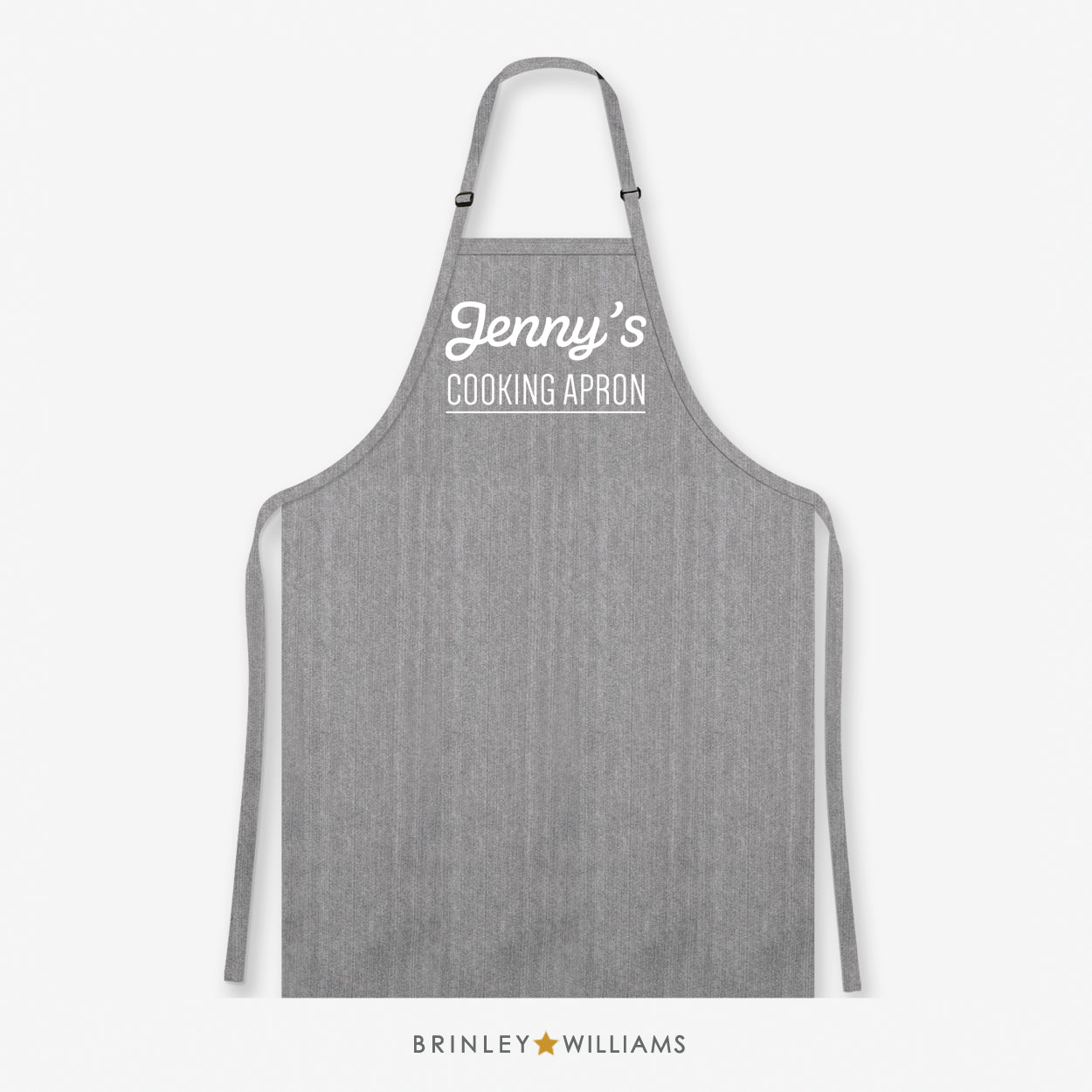 Personalised Grey Denim Cooking Apron - Zoom Out