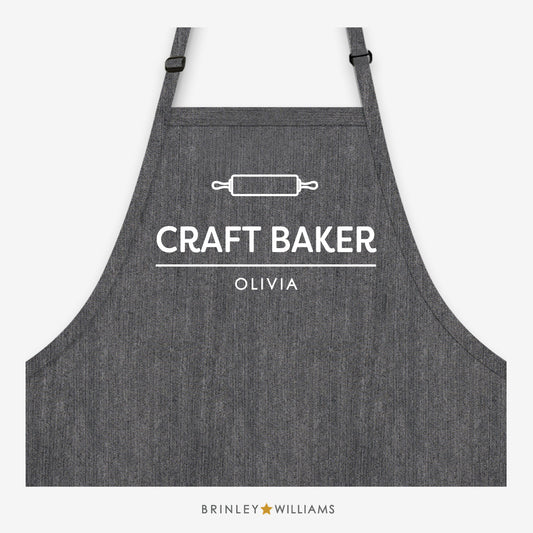 Craft Baker Apron - Personalised - Black Denim