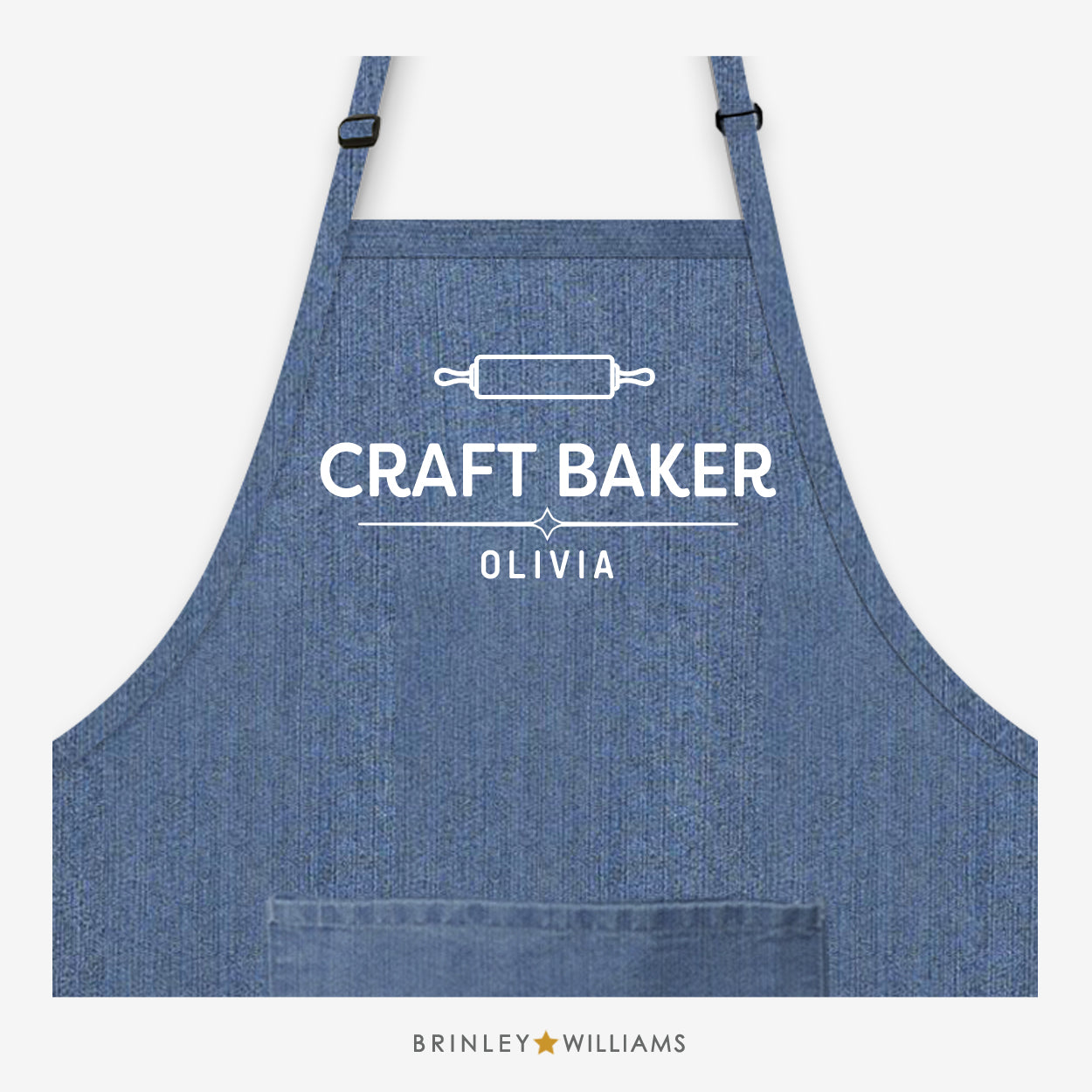 Craft Baker Personalised Denim Apron - Blue