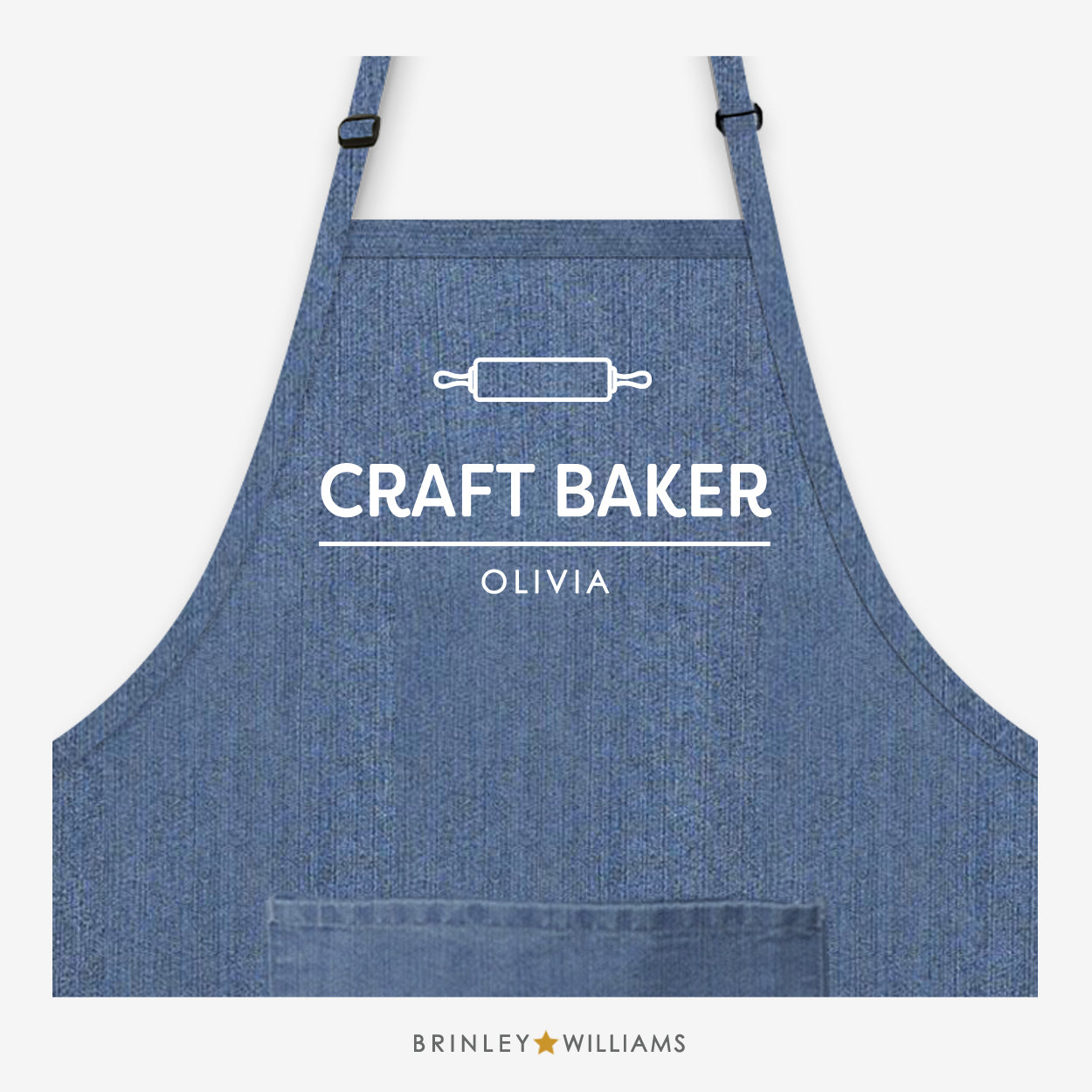 Craft Baker Personalised Blue Denim Apron 