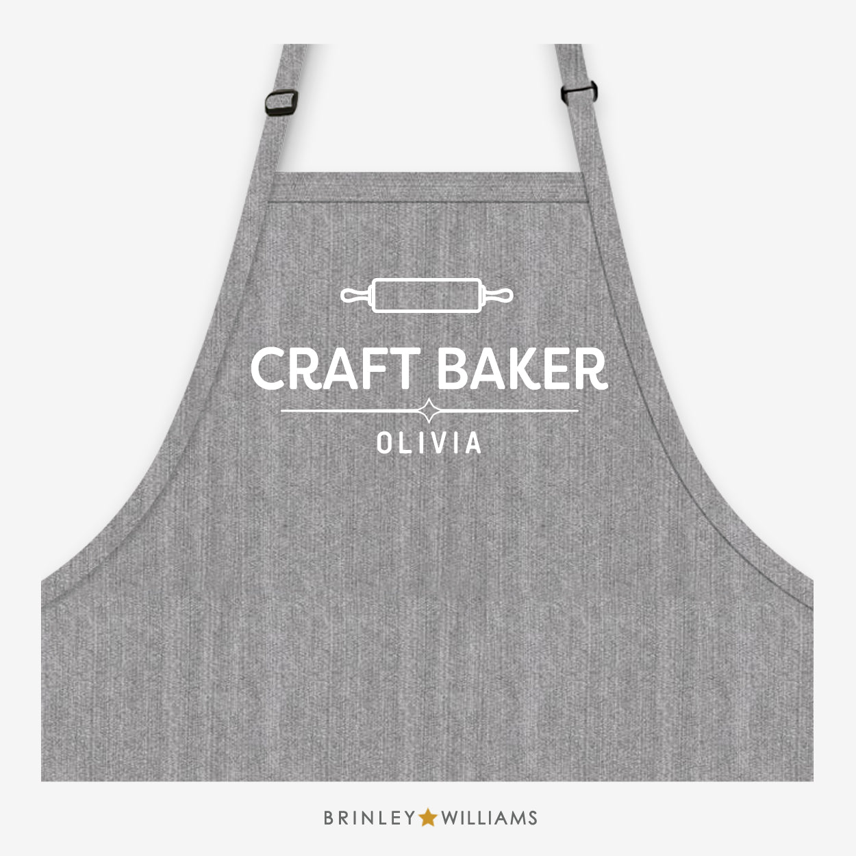 Craft Baker Personalised Denim Apron - grey