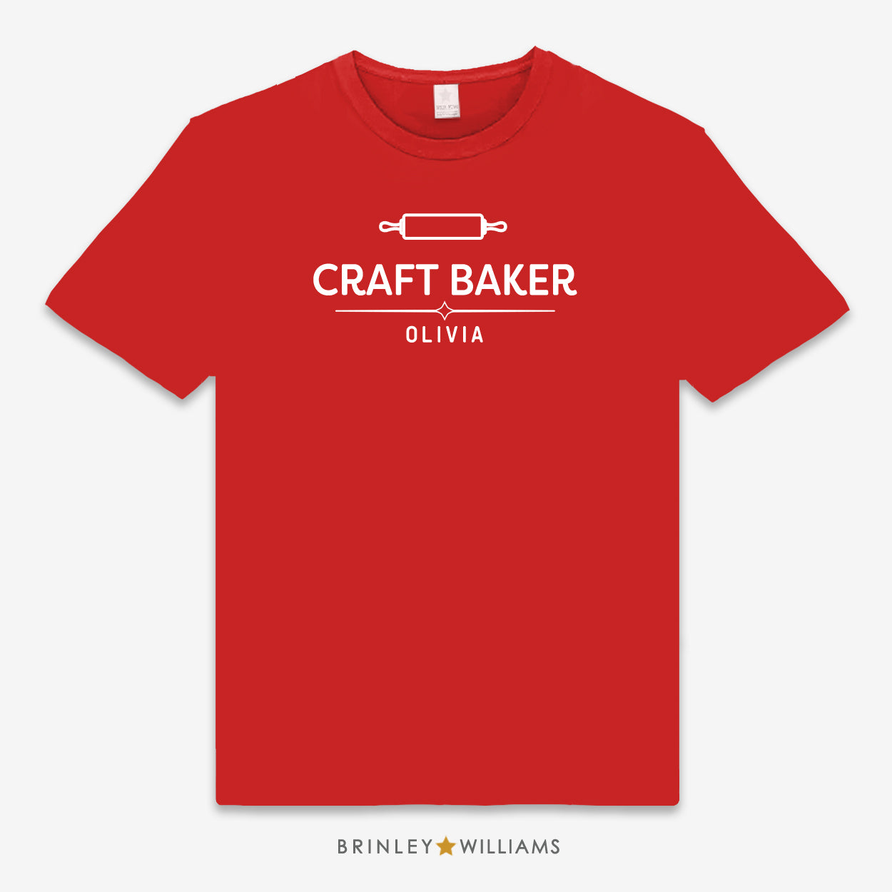Craft Baker Personalised Unisex Culinary T-shirt - red