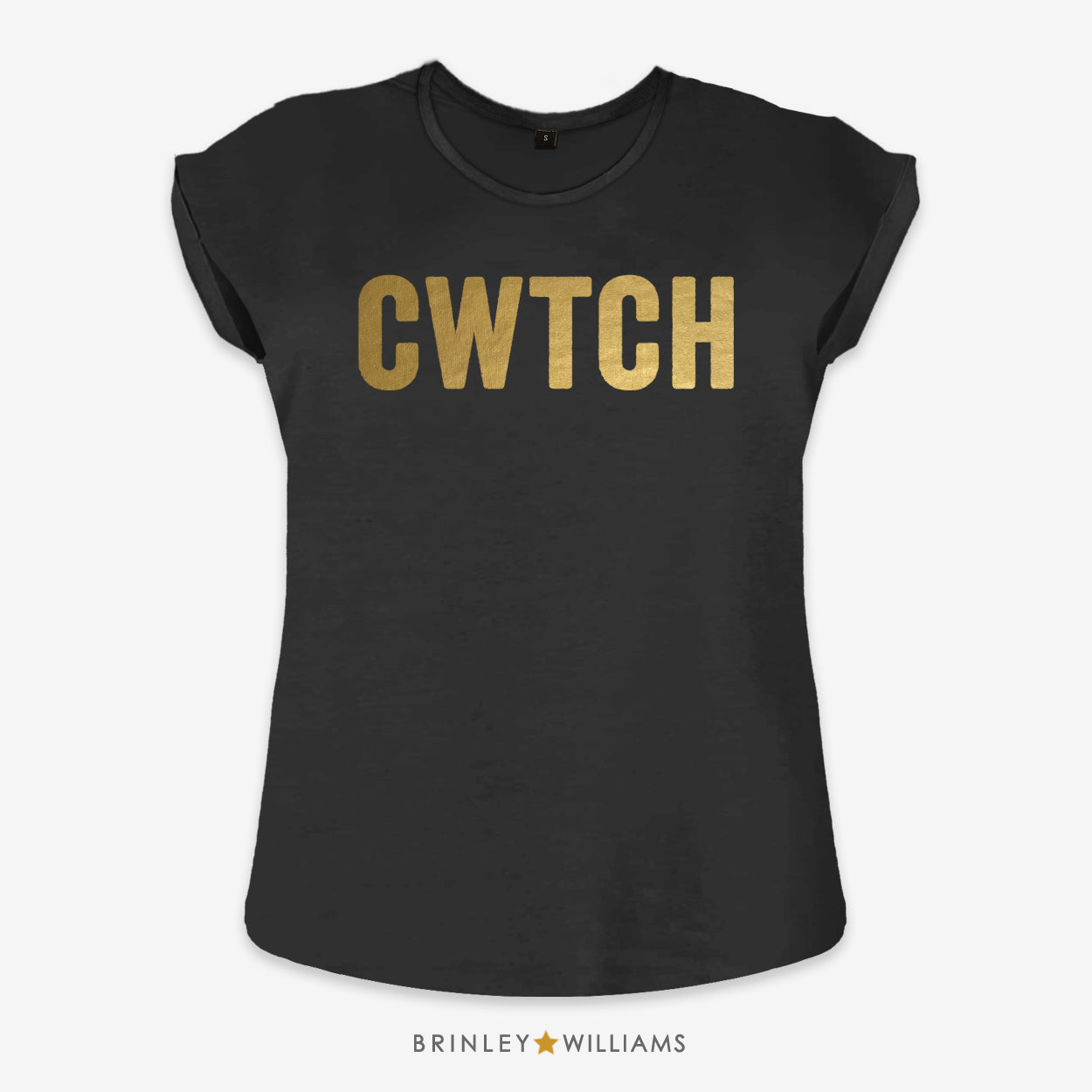 Big Cwtch Rolled Sleeve T-shirt - Black