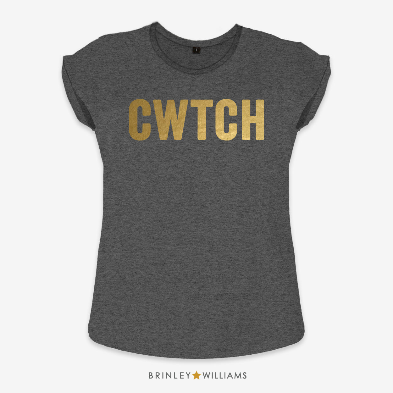 Big Cwtch Rolled Sleeve T-shirt - Charcoal Grey