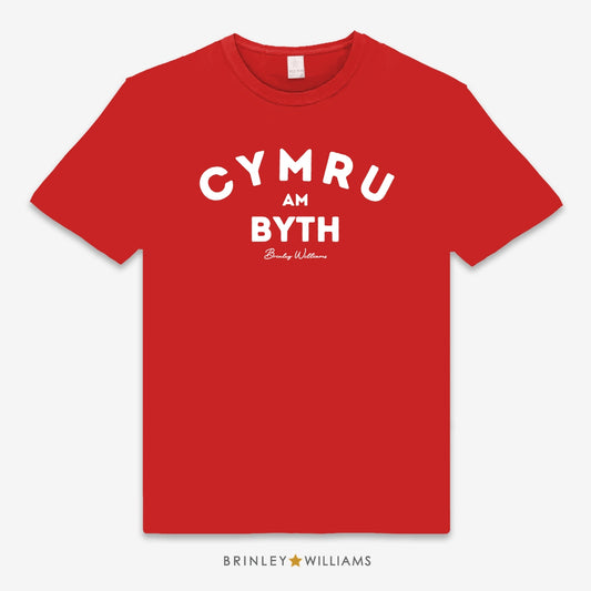 Cymru am Byth Unisex Kids T-shirt - Fire red