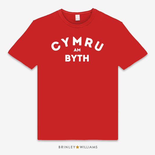 Cymru am Byth Unisex Kids T-shirt - Fire red