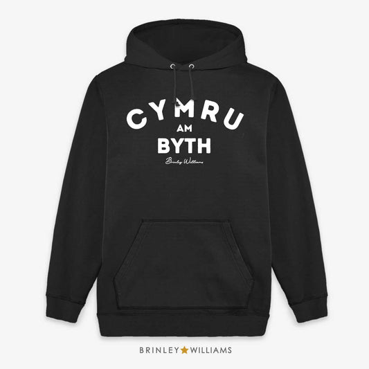 Cymru Am Byth Unisex Welsh Hoodie - Black