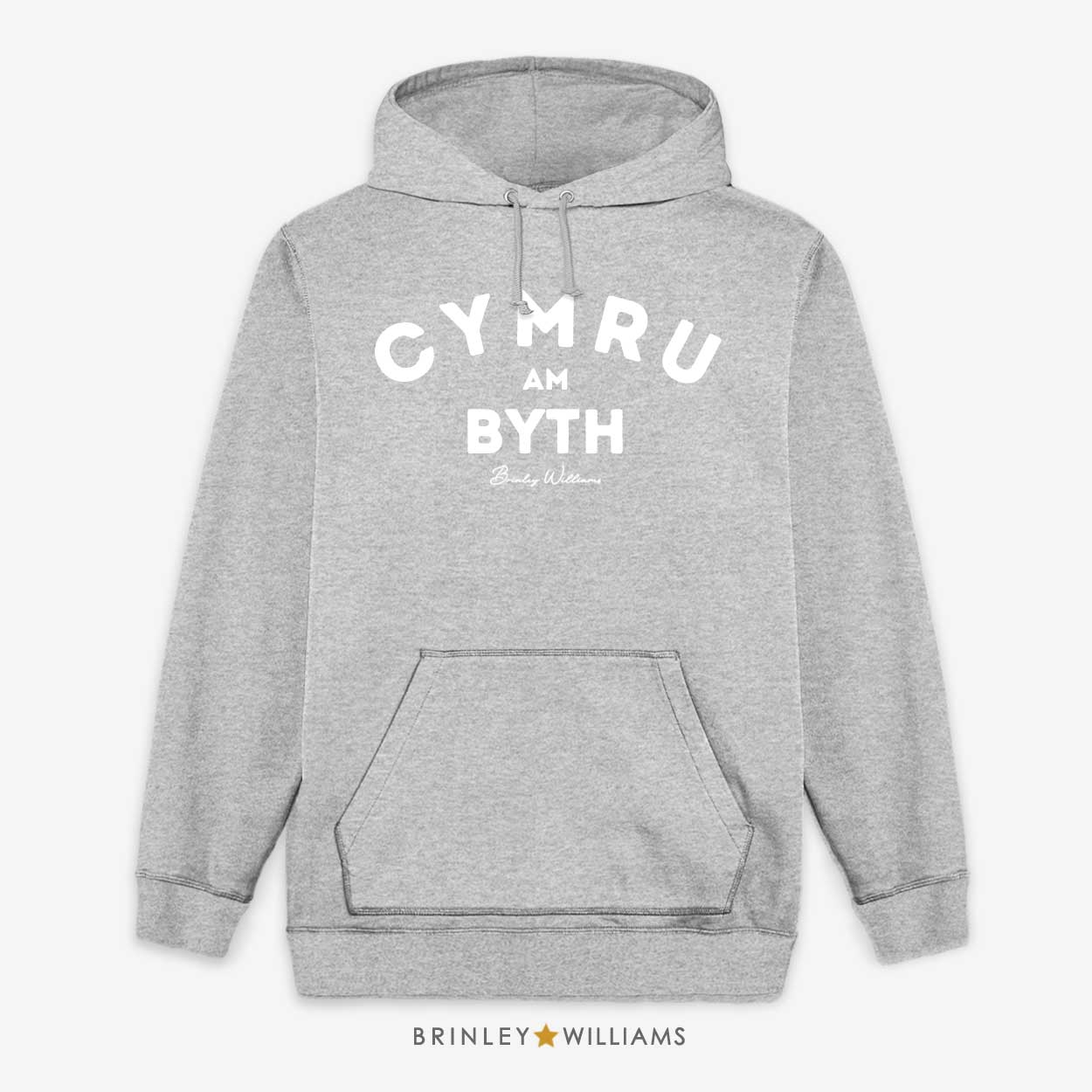 Cymru Am Byth Unisex Welsh Hoodie - Heather Grey