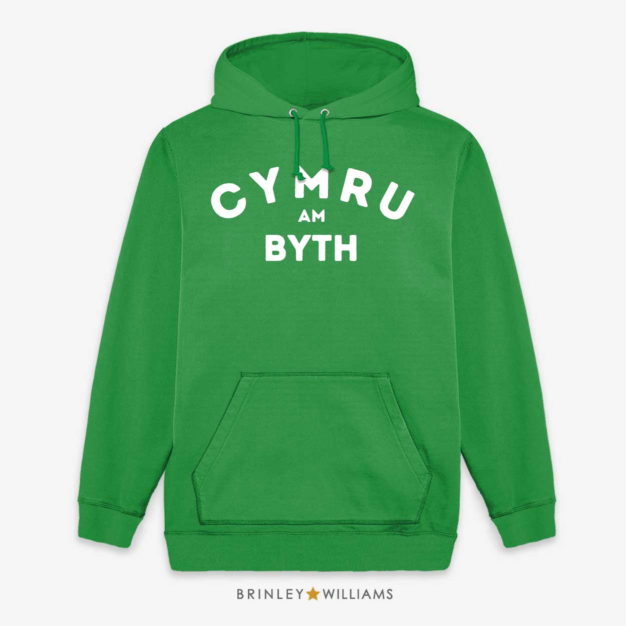 Cymru Am Byth Unisex Welsh Hoodie - Kelly Green 