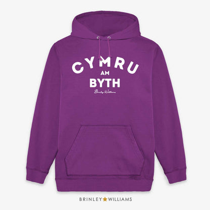 Cymru Am Byth Unisex Welsh Hoodie - Purple