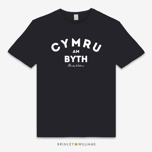 Cymru am Byth Unisex Classic Welsh T-shirt - Black
