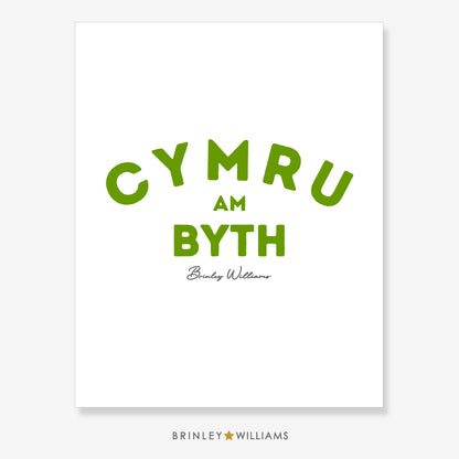 Cymru am Byth Wall Art Poster - Green