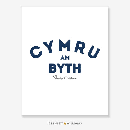 Cymru am Byth Wall Art Poster - Navy