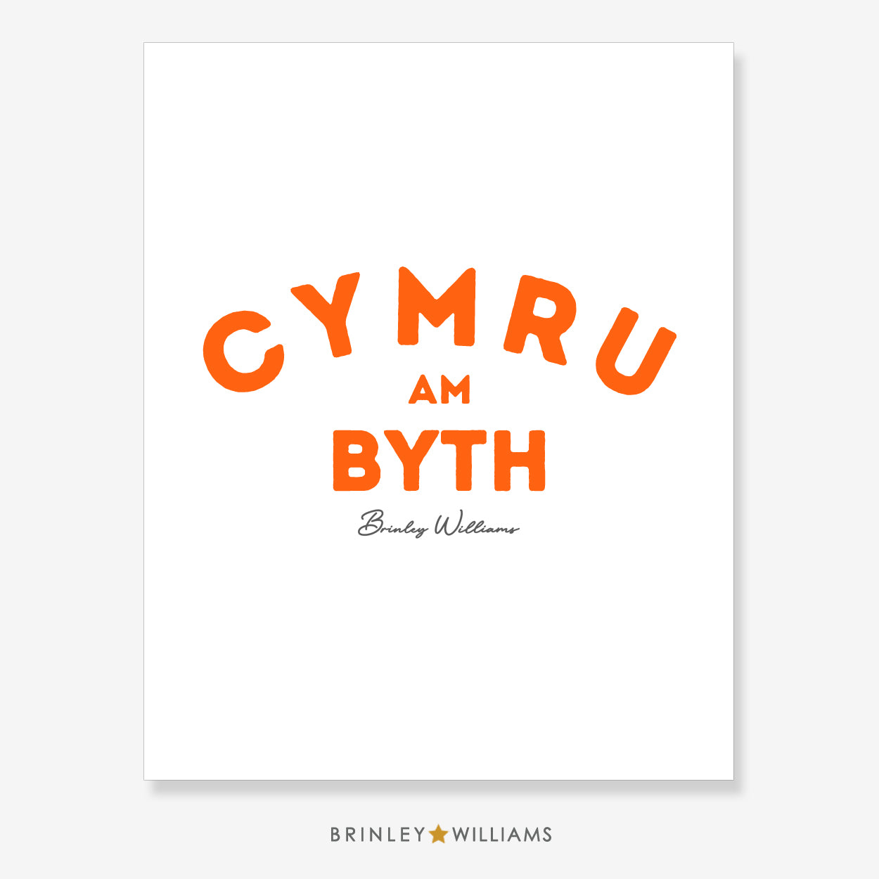Cymru am Byth Wall Art Poster - Orange