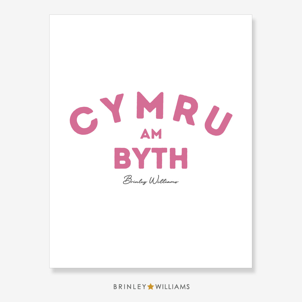 Cymru am Byth Wall Art Poster - Pink