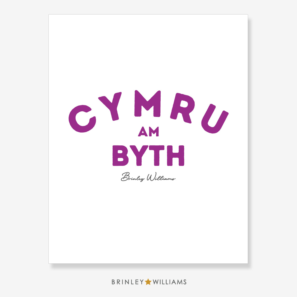 Cymru am Byth Wall Art Poster - Purple