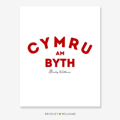 Cymru am Byth Wall Art Poster - Red