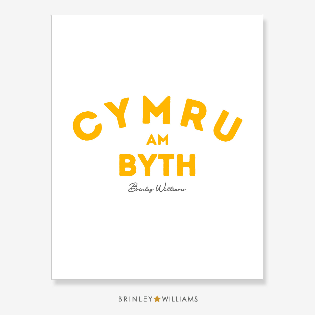 Cymru am Byth Wall Art Poster - Yellow