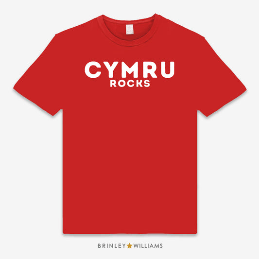 Cymru Rocks Unisex Kids T-shirt - Fire red