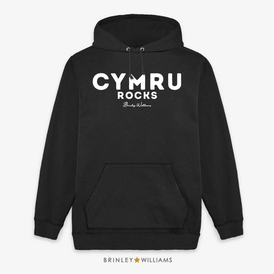 Cymru Rocks Unisex Welsh Hoodie - Black