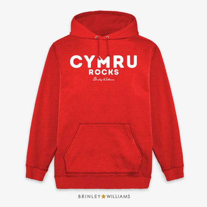 Cymru Rocks Unisex Welsh Hoodie - Fire Red