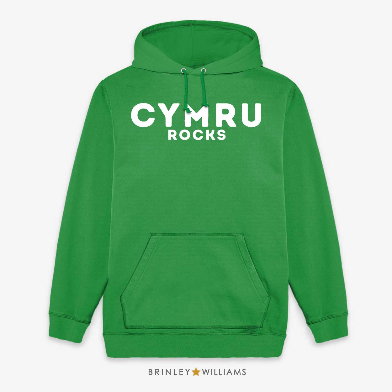 Cymru Rocks Unisex Welsh Hoodie - Kelly Green 