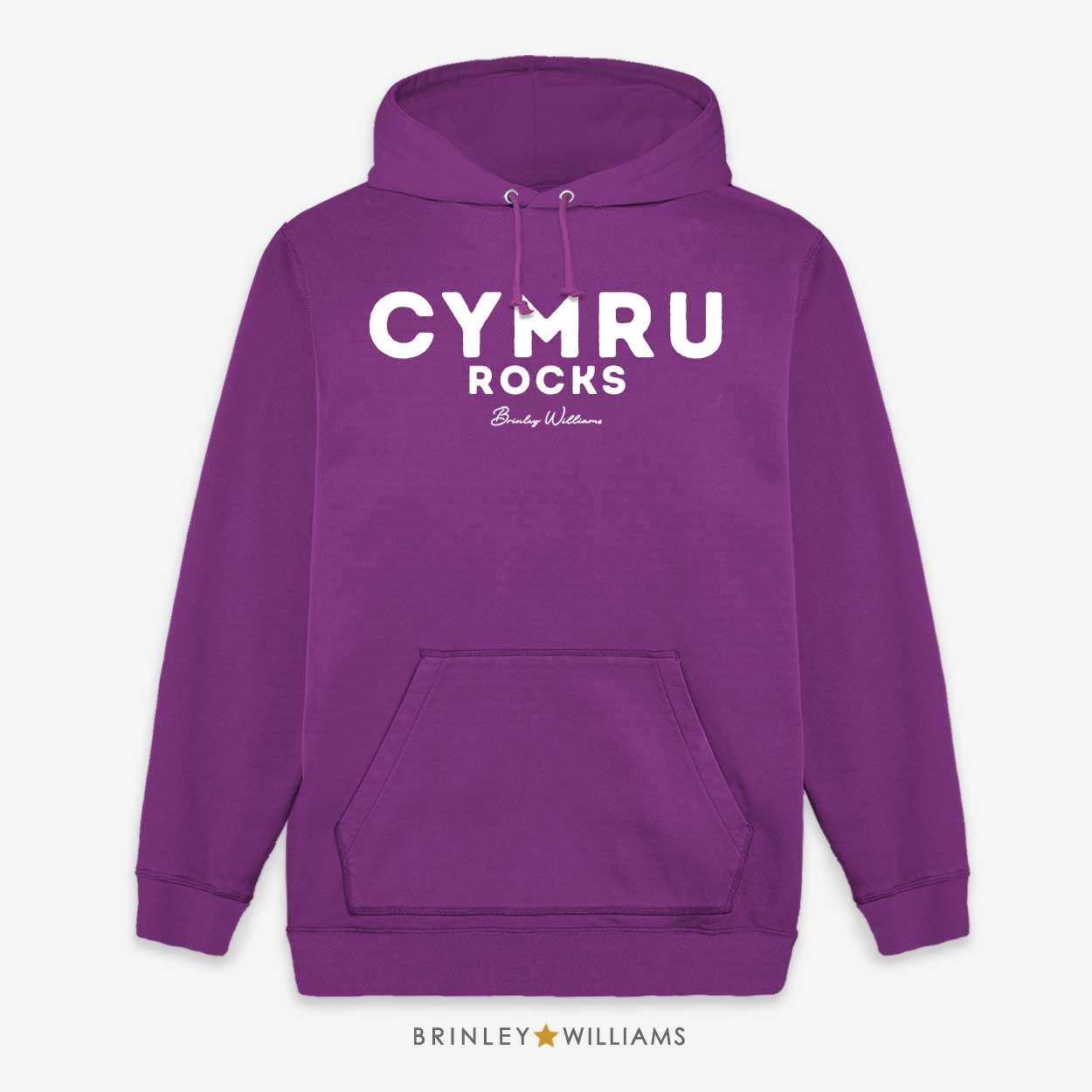 Cymru Rocks Unisex Welsh Hoodie - Purple