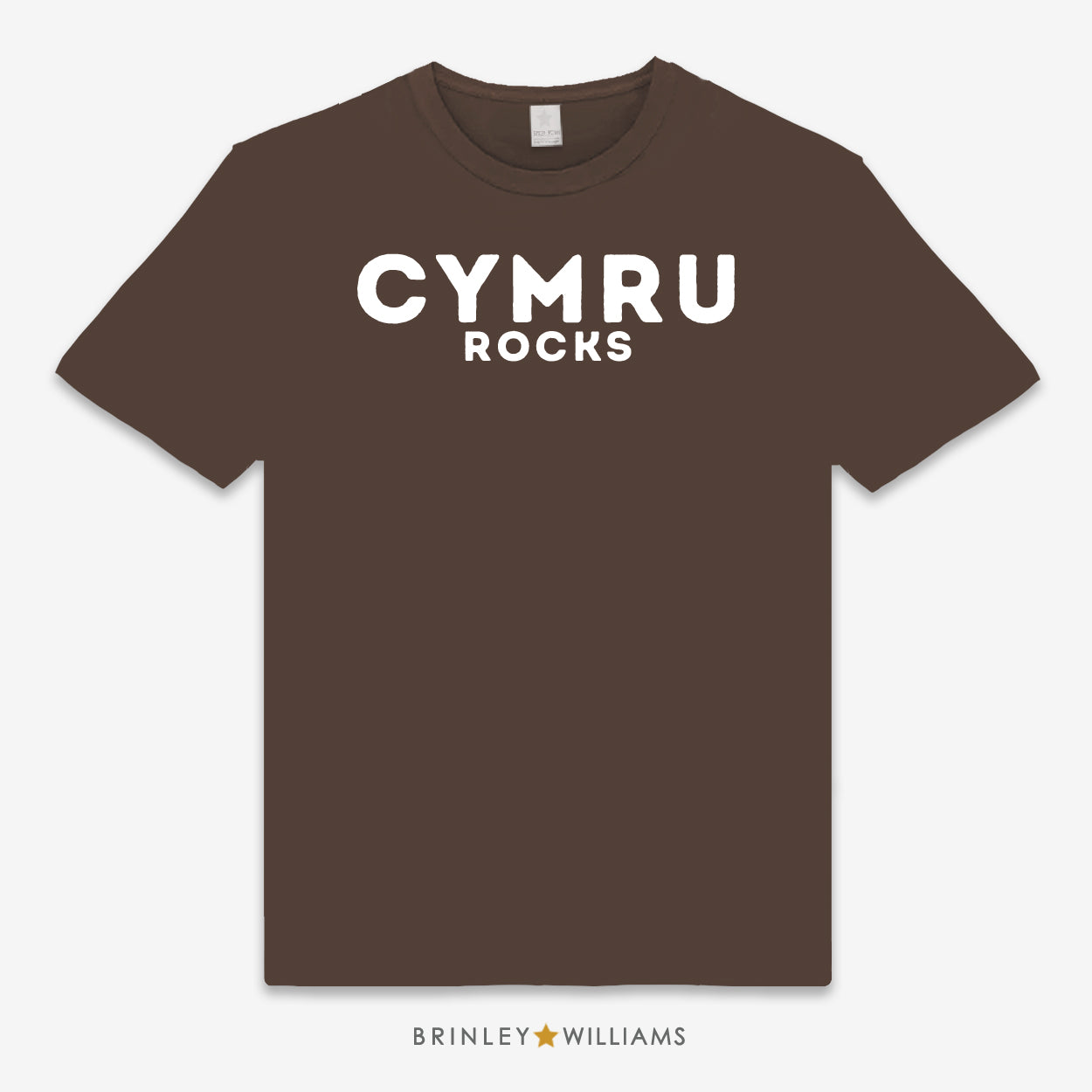 Cymru Rocks Unisex Classic Welsh T-shirt - Chocolate Brown