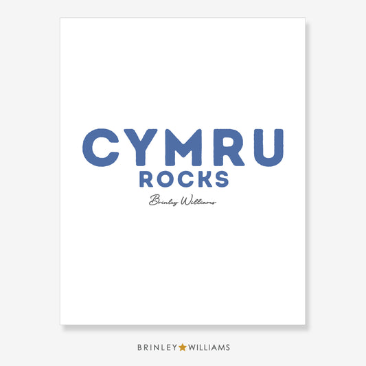 Cymru Rocks Wall Art Poster - Blue