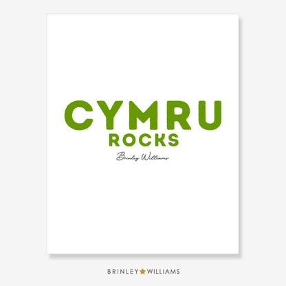 Cymru Rocks Wall Art Poster - Green