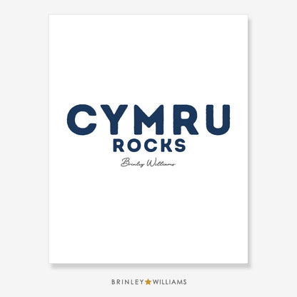 Cymru Rocks Wall Art Poster - Navy