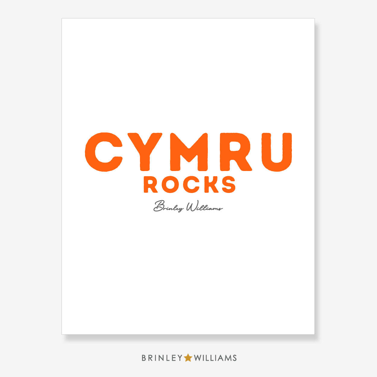 Cymru Rocks Wall Art Poster - Orange