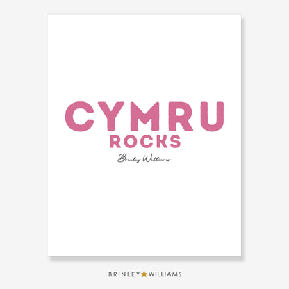 Cymru Rocks Wall Art Poster - Pink